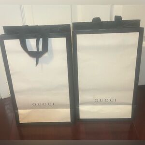 SET OF 2 GUCCI SHOPPING BAGS 14”-9”
